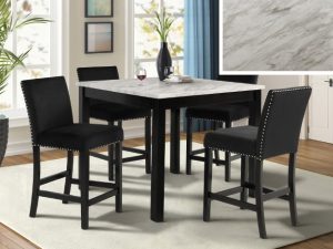 #1715 – The “Lennon” Counter-Height Dining Set in Black Velvet