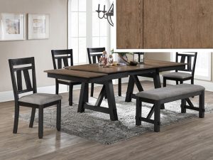 #2158WC – The “Maribelle” Dining Set in Wheat/Charcoal