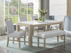 #1321 – The “Hazel” Real Marble Dining Set
