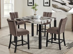 #1720 – The “Vega” Faux Marble Counter-Height Dining Set