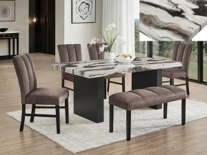 #1420 – The “Vega” Faux Marble Dining Set