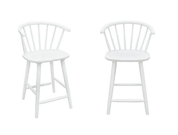 #2981WH-24 - The "Janna" Counter-Height Stool in White - Set of 2