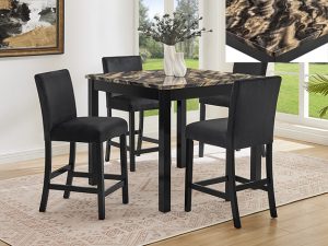 #1715GBK – The “Lennon” Counter-Height Dining Set in Gold/Black