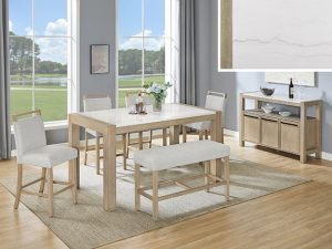#1721 – The “Hazel” Counter-Height Dining Set with Real Marble Top